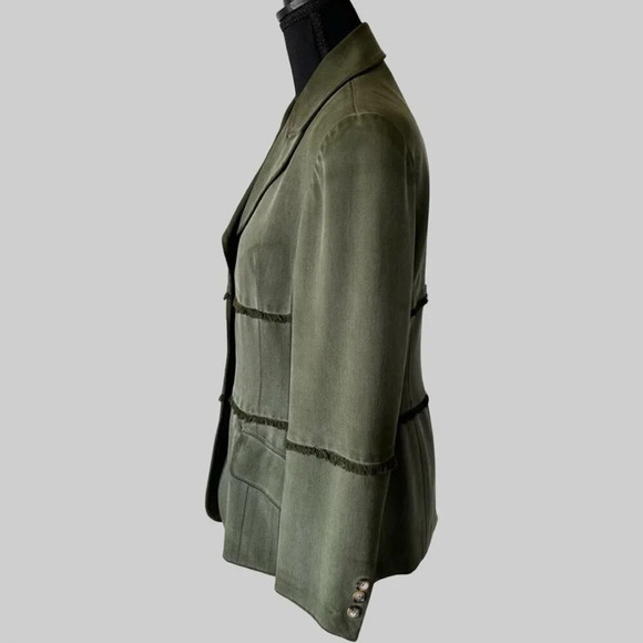 Lolly Pop Pure Silk Fringe  Trim Blazer - Picture 2 of 14